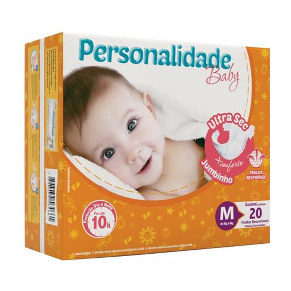 Fralda Personalidade Baby Jumbinho M 18 Unidades