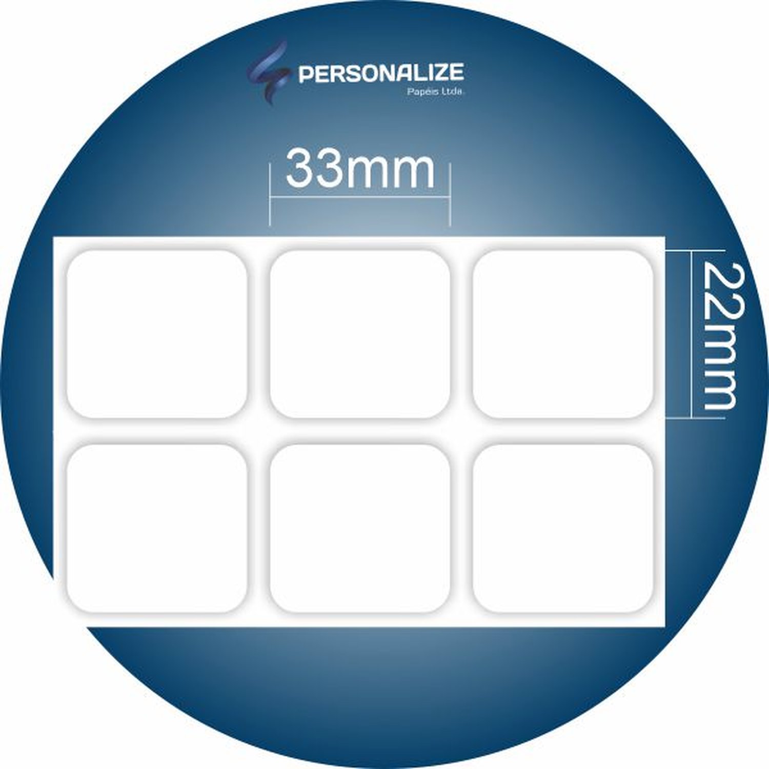 Etiqueta Couchê Adesiva 33x22 mm caixa com 04 unidades