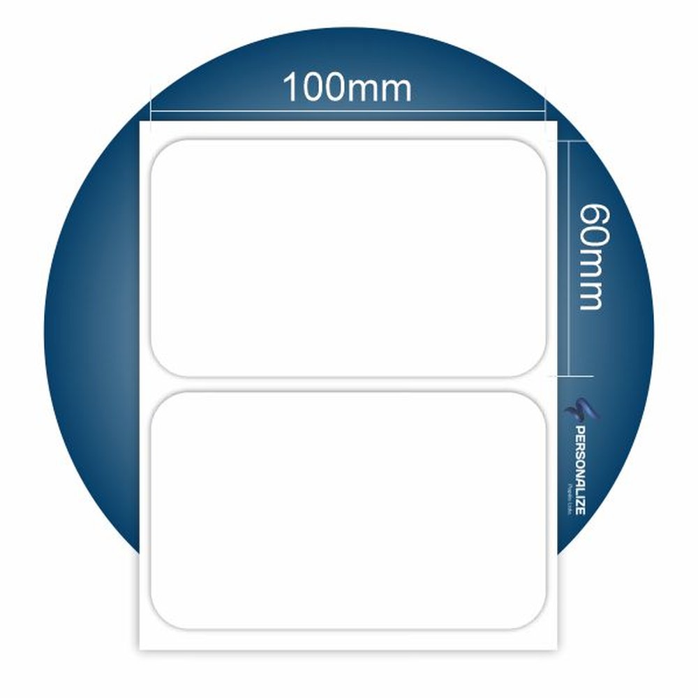 Etiqueta Couchê Adesiva 100x60 mm caixa com 04 unidades
