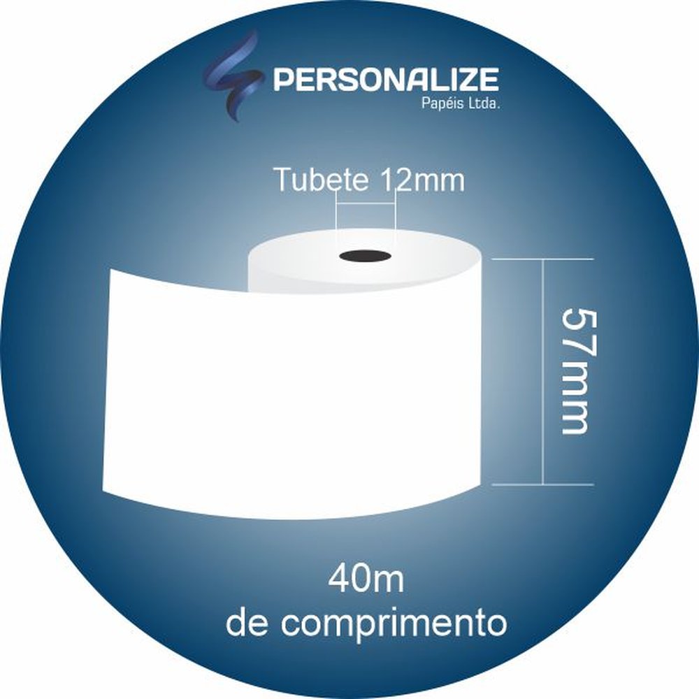 Bobina Térmica 57mmx40m - caixa com 30 unidades