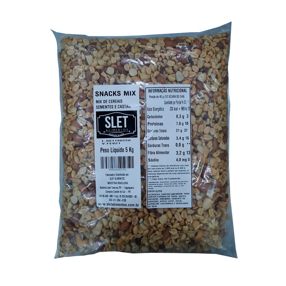 Mix Cereais, Sementes e Castanhas 5kg - Slet Alimentos