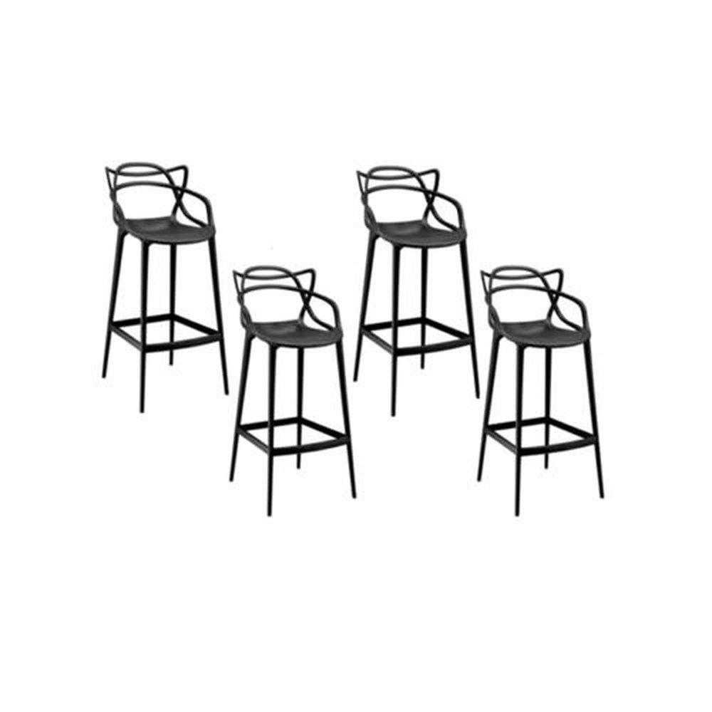 Kit com 4 Banquetas Média Masters Allegra - Preto