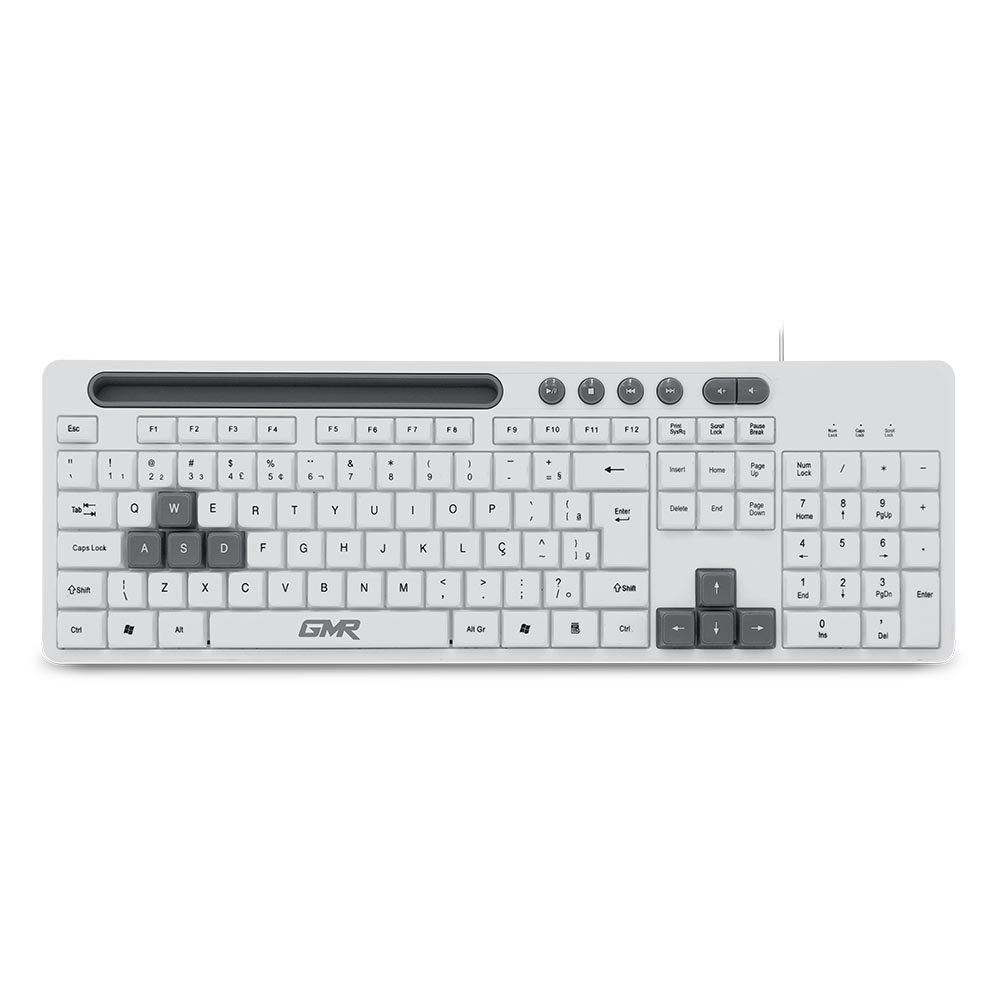 Teclado GK120 com Suporte de Smartphone Branco Multilaser - TC264