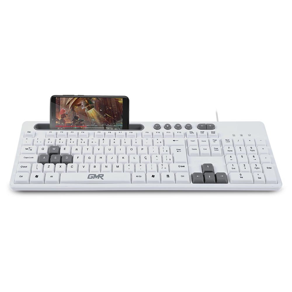 Teclado GK120 com Suporte de Smartphone Branco Multilaser - TC264