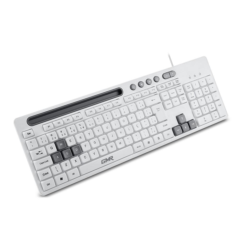 Teclado GK120 com Suporte de Smartphone Branco Multilaser - TC264