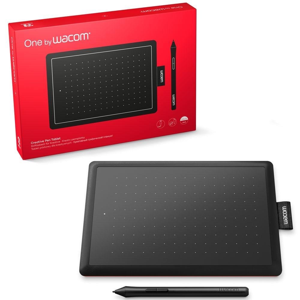 Mesa Digitalizadora Wacom One Pequena CTL-472 Vermelho e Preto