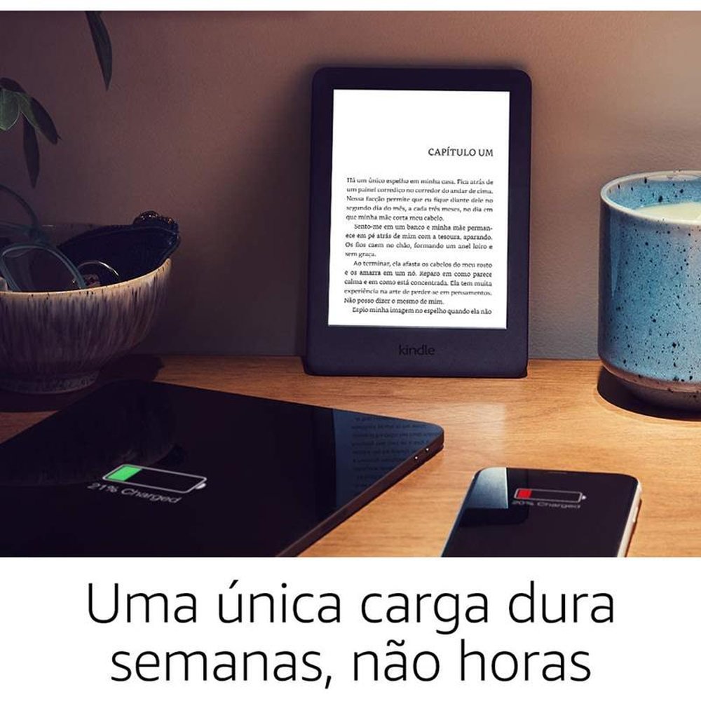 Kindle 10ª Geração, Preto, Luz Integrada, Wi-Fi, 8GB - AO0772