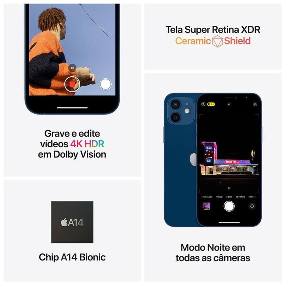 iPhone 12 Apple Azul 64GB Desbloqueado - MGJ83BZ/A