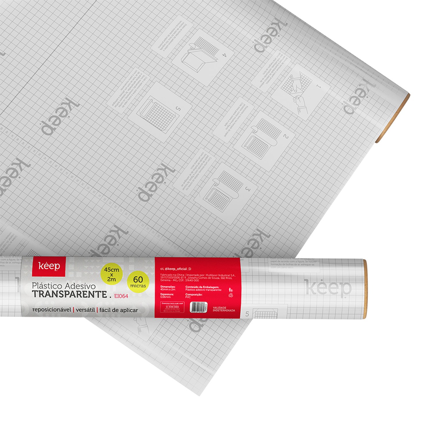 Plastico Adesivo Transparente 0.05 Mm PVC - 45Cmx2M Keep - EI064