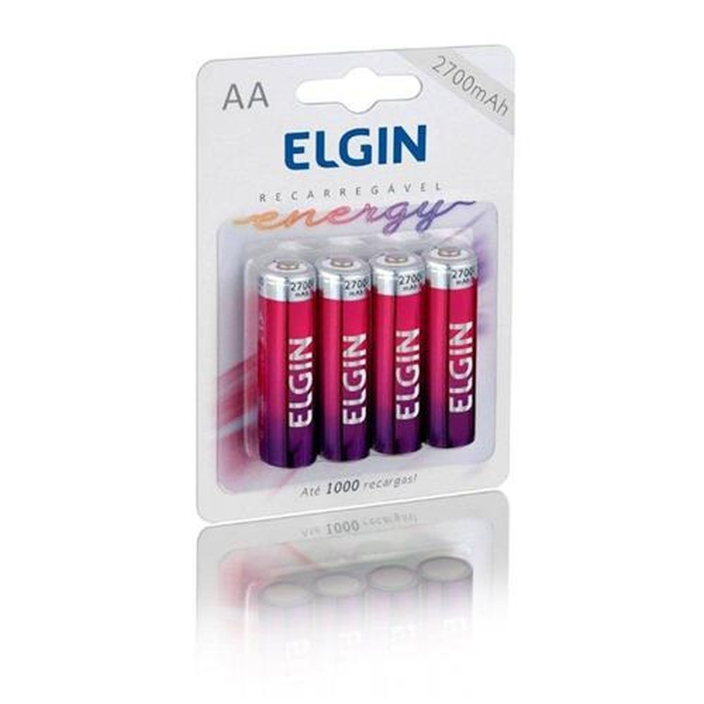 Pilha Recarregável Elgin Aa 2700Mah Blister Com 04 Unidades