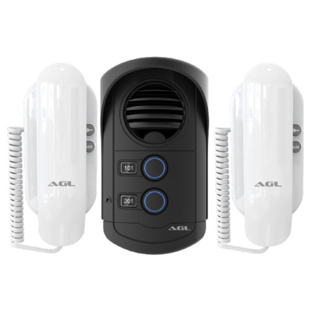 Porteiro Coletivo Agl S-300 02 Pontos Slim C/ Monofone Branco - Agl