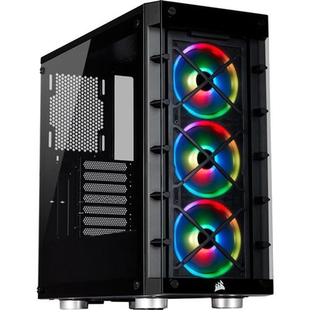 Gabinete Gamer Corsair Sem Fonte iCUE 465X Mid Tower RGB 3 Fans Vidro Temperado - CC-9011188-WW