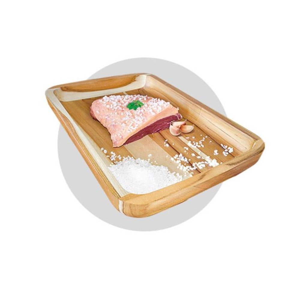 Gamela Retangular 47x31x5cm Grande Madeira Teca Stolf