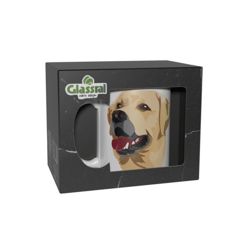 Caneca 300mL Cãopanheiro Decorações Sortidas Cerâmica Glassral