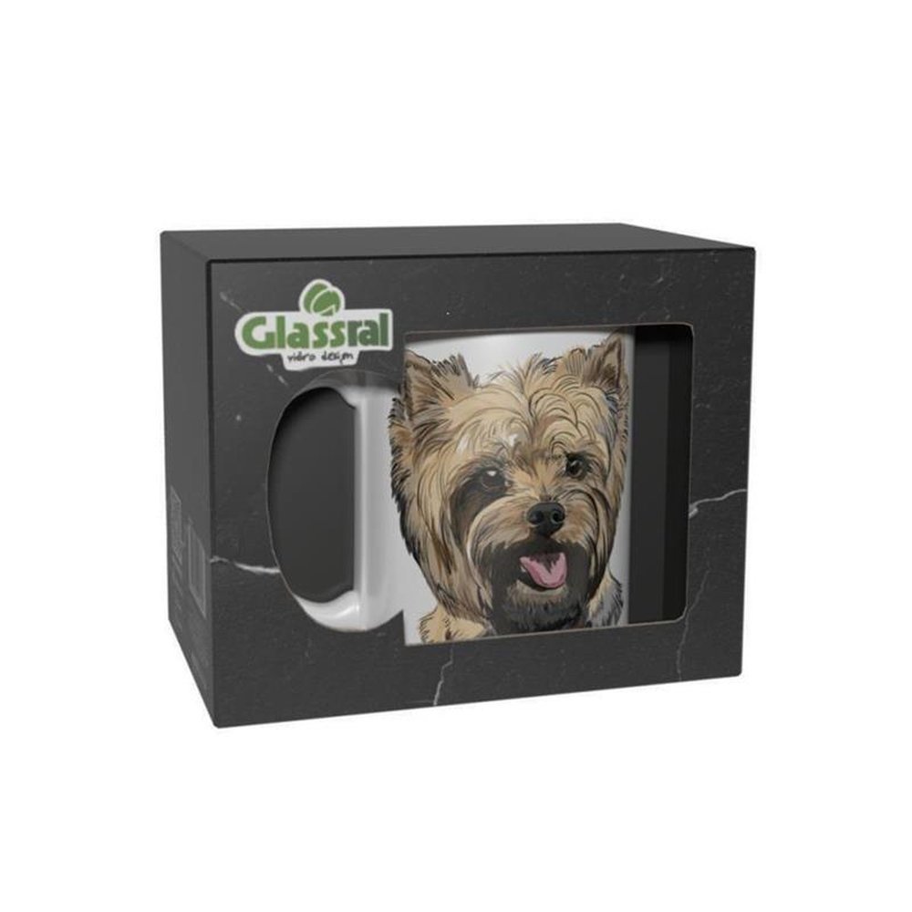 Caneca 300mL Cãopanheiro Decorações Sortidas Cerâmica Glassral