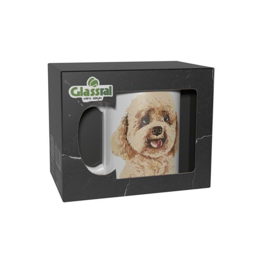 Caneca 300mL Cãopanheiro Decorações Sortidas Cerâmica Glassral