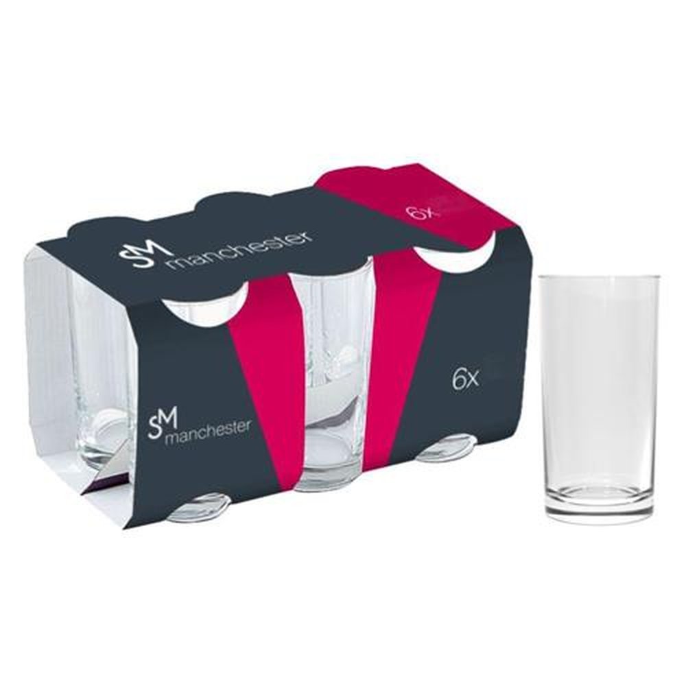 Copo Manchester 300mL Long Drink com 6 peças Vidro Incolor SM