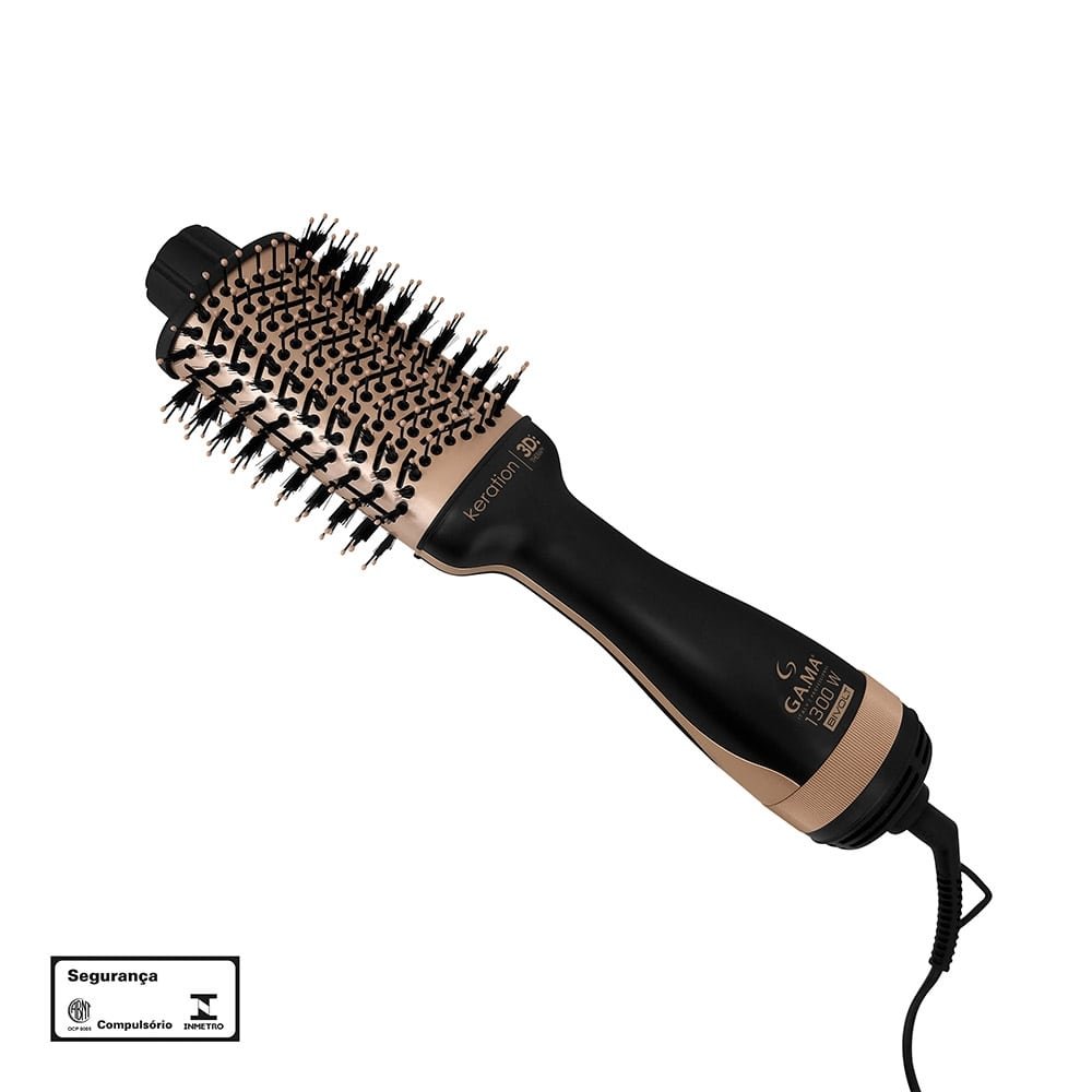 Escova Secadora Gama Stylish Keration Brush 3D, 1300W, Bivolt