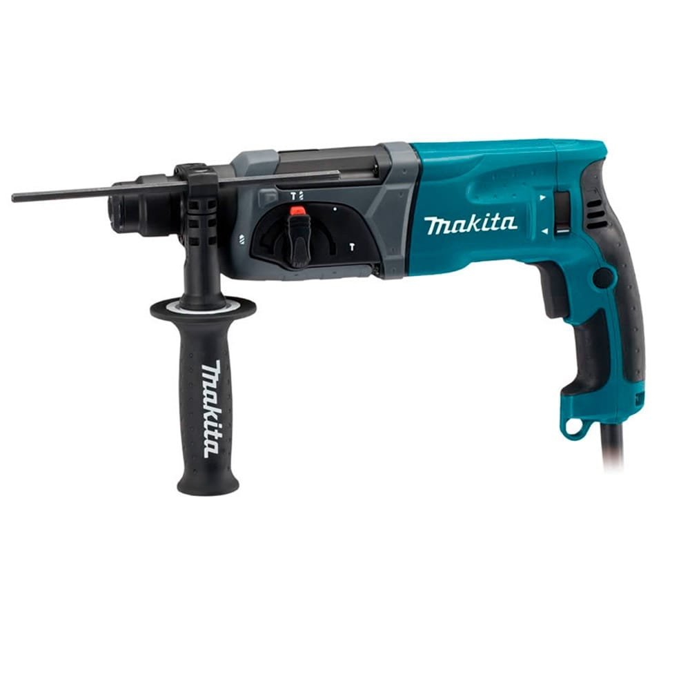 Martelete Combinado Makita HR2470, Rotativo, Rompedor, 800W, Preto/Azul, 220V