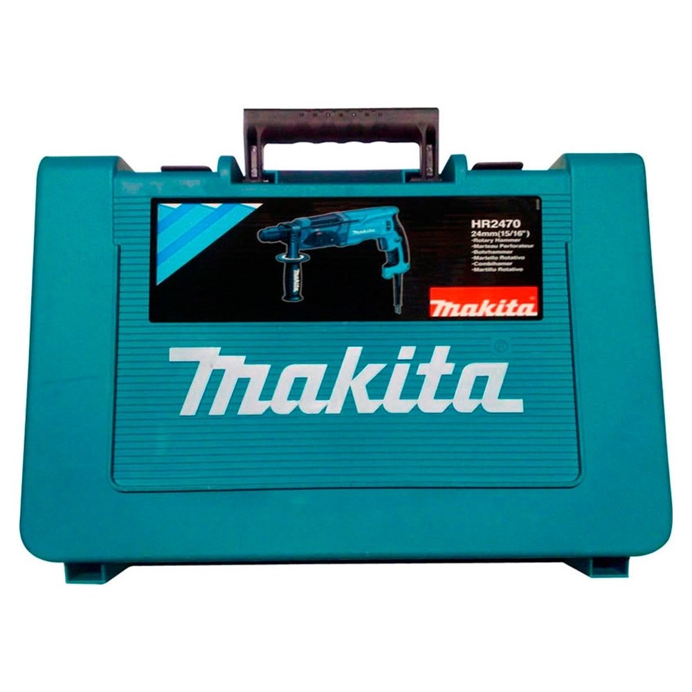 Martelete Combinado Makita HR2470, Rotativo, Rompedor, 800W, Preto/Azul, 110V