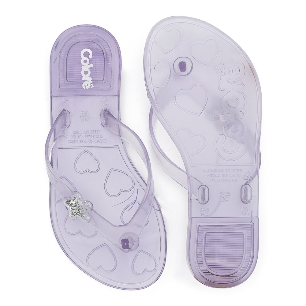 Kit Rasteirinha Infantil Colore Transparente Com Estrela 6 Pares - Numeração 25 A 32