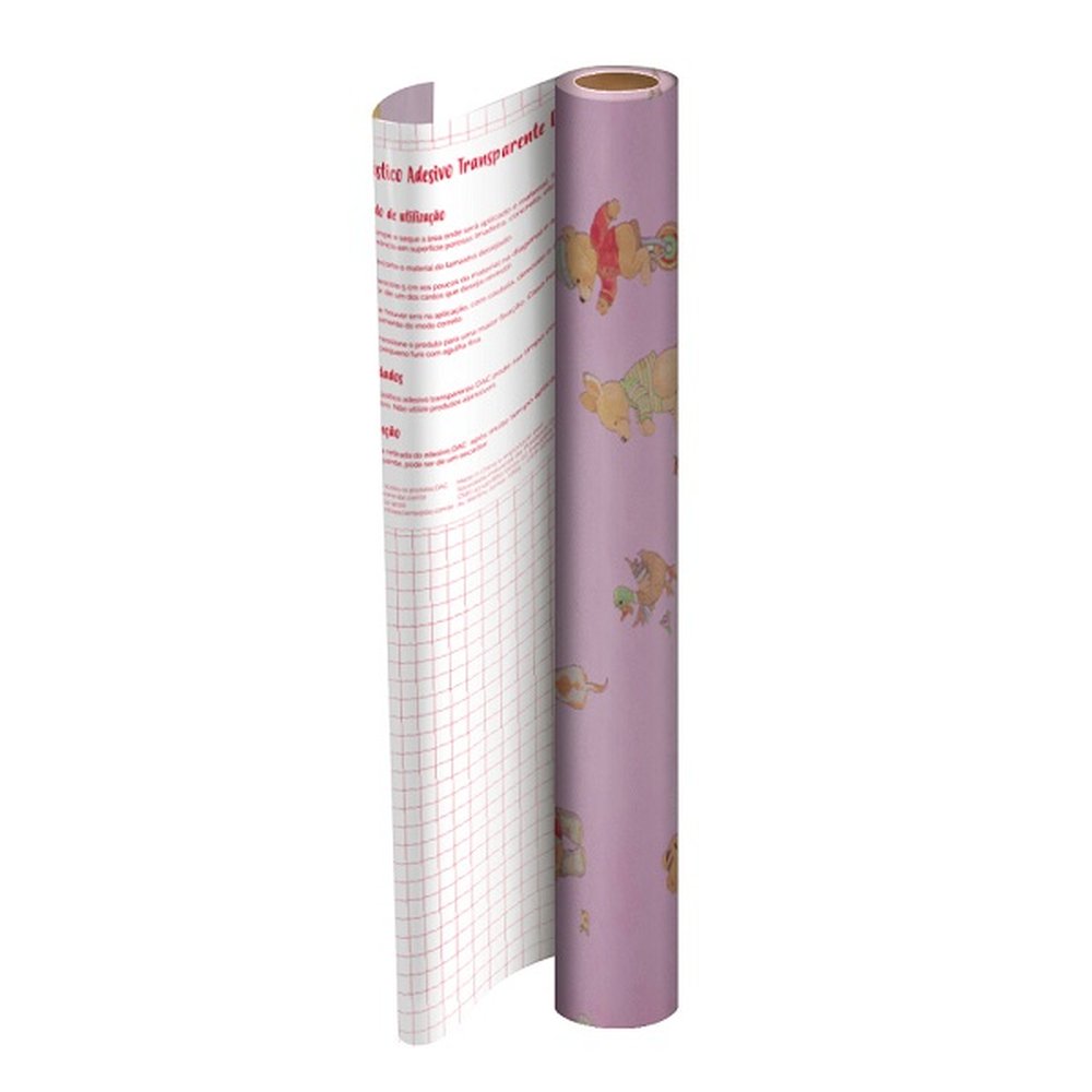 Plástico Adesivo Dac Urso Rosa PVC 45cm x 2m