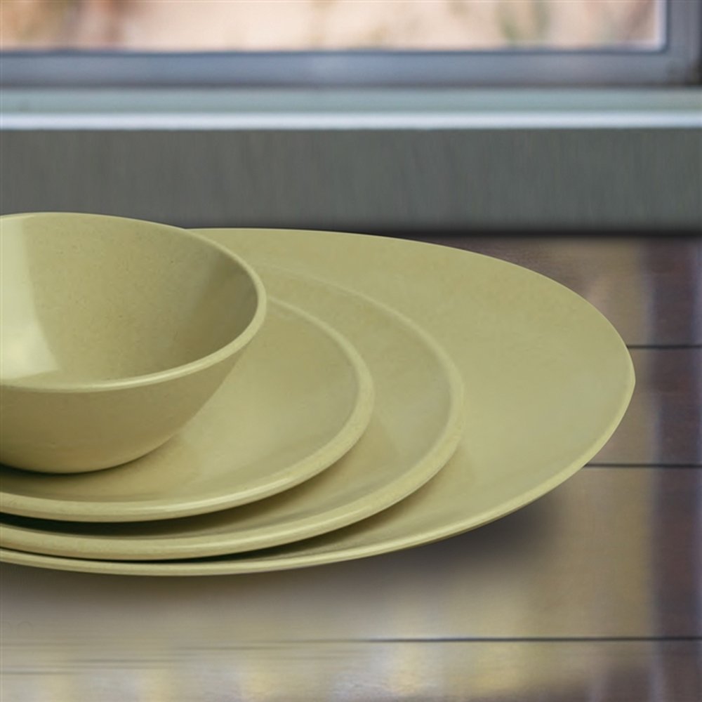 Prato Redondo 21,5 Cm Fibra Bamboo Verde Melamina Profissional - Gourmet Mix