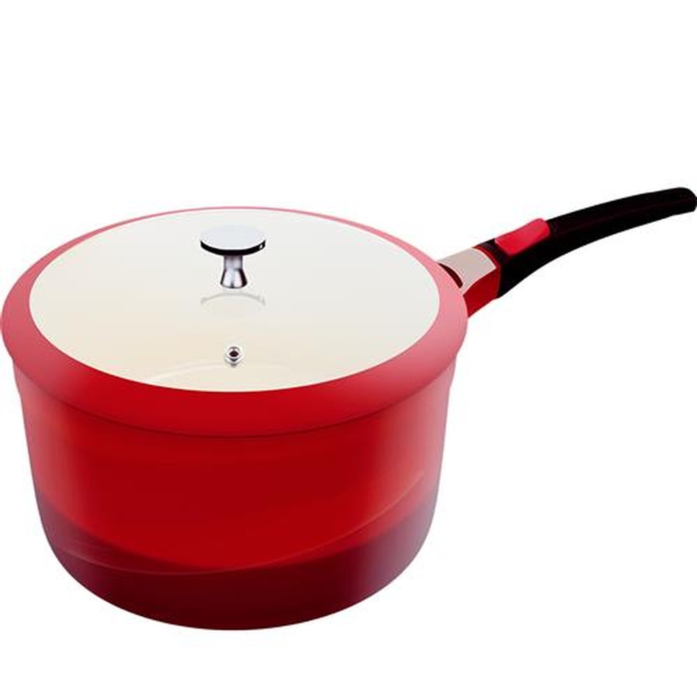 Panela Cerâmica Vermelha 18 cm com Pegadores - Le Cook