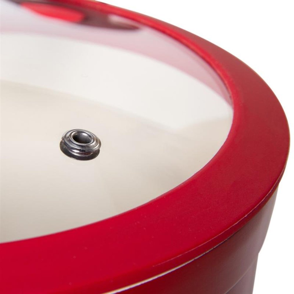 Panela Cerâmica Vermelha 18 cm com Pegadores - Le Cook