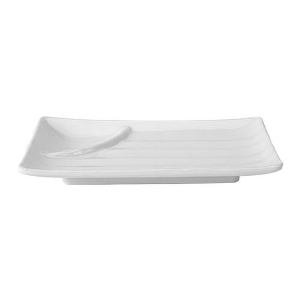 Prato Sushi-Sashimi Retangular com Porta Molho 25X16Cm Melamina Profissional - Gourmet Mix