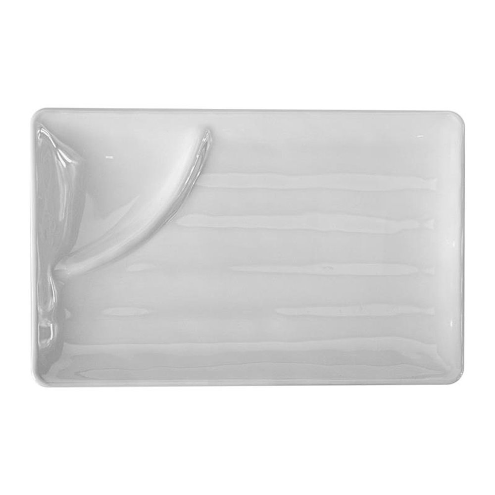 Prato Sushi-Sashimi Retangular com Porta Molho 25X16Cm Melamina Profissional - Gourmet Mix
