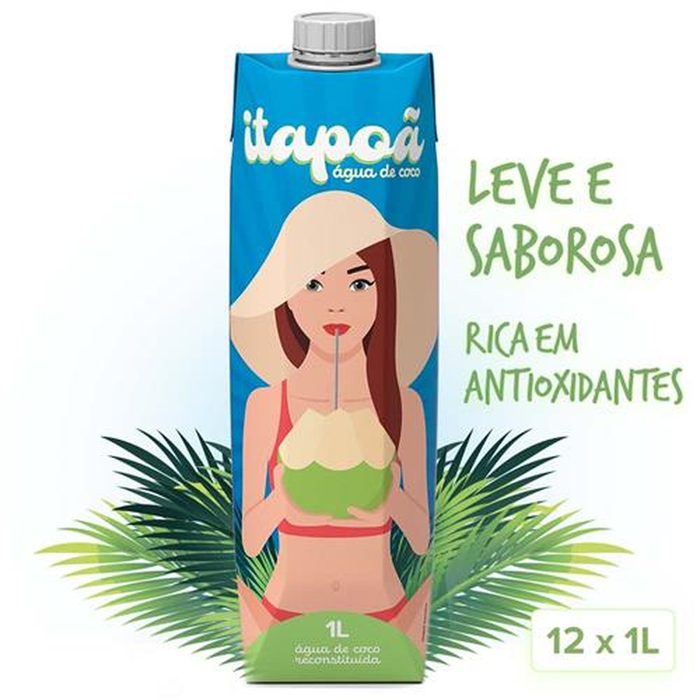 Agua de Coco Itapoã 1 litro - Caixa com 12 unidades