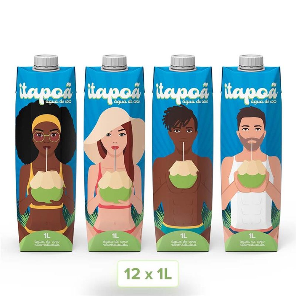 Agua de Coco Itapoã 1 litro - Caixa com 12 unidades
