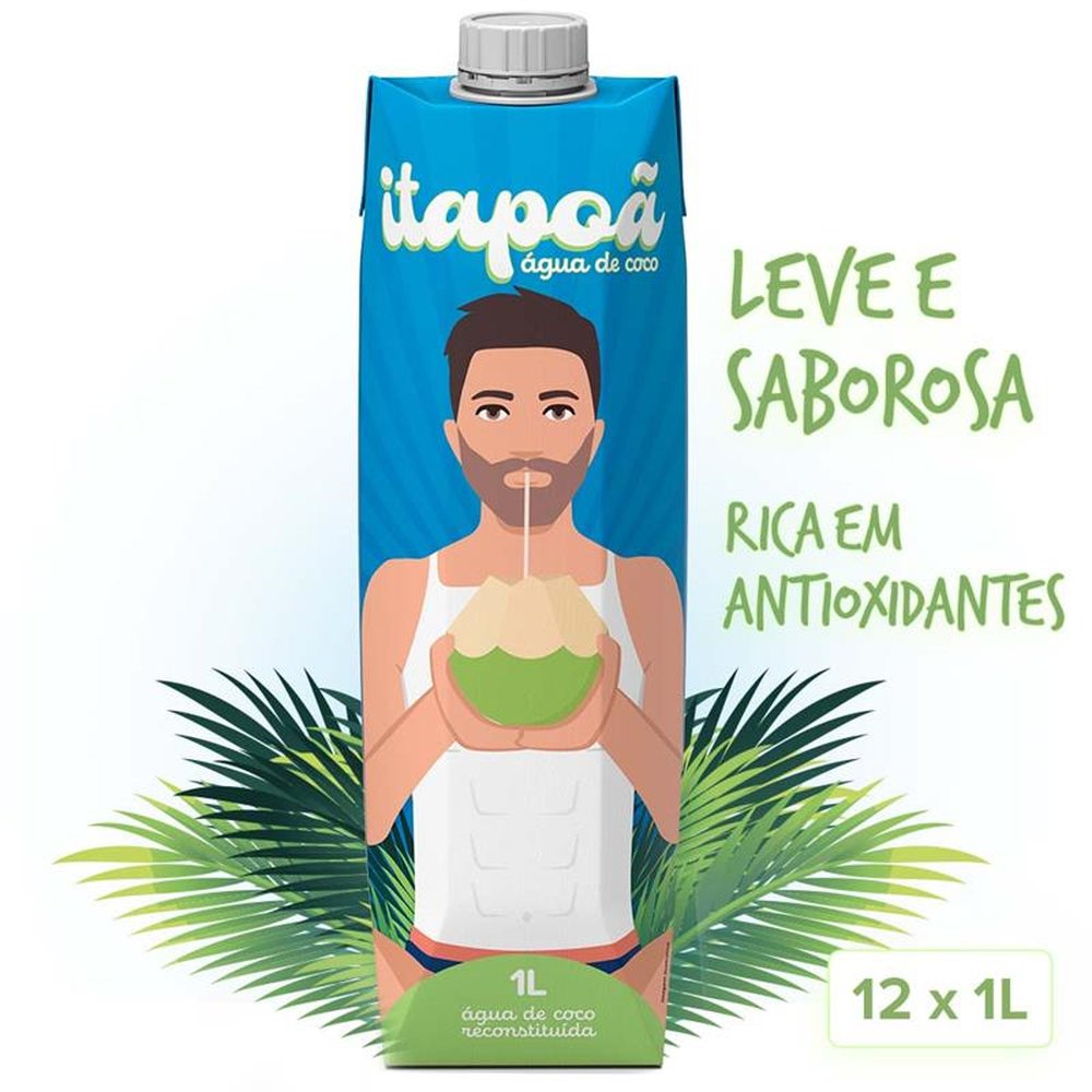 Agua de Coco Itapoã 1 litro - Caixa com 12 unidades