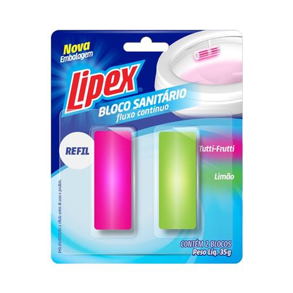 Bloco Sanitário LIPEX Refil Blister - Caixa com Fragrâncias Sortidas Marine, Floral, Fresh - 35g