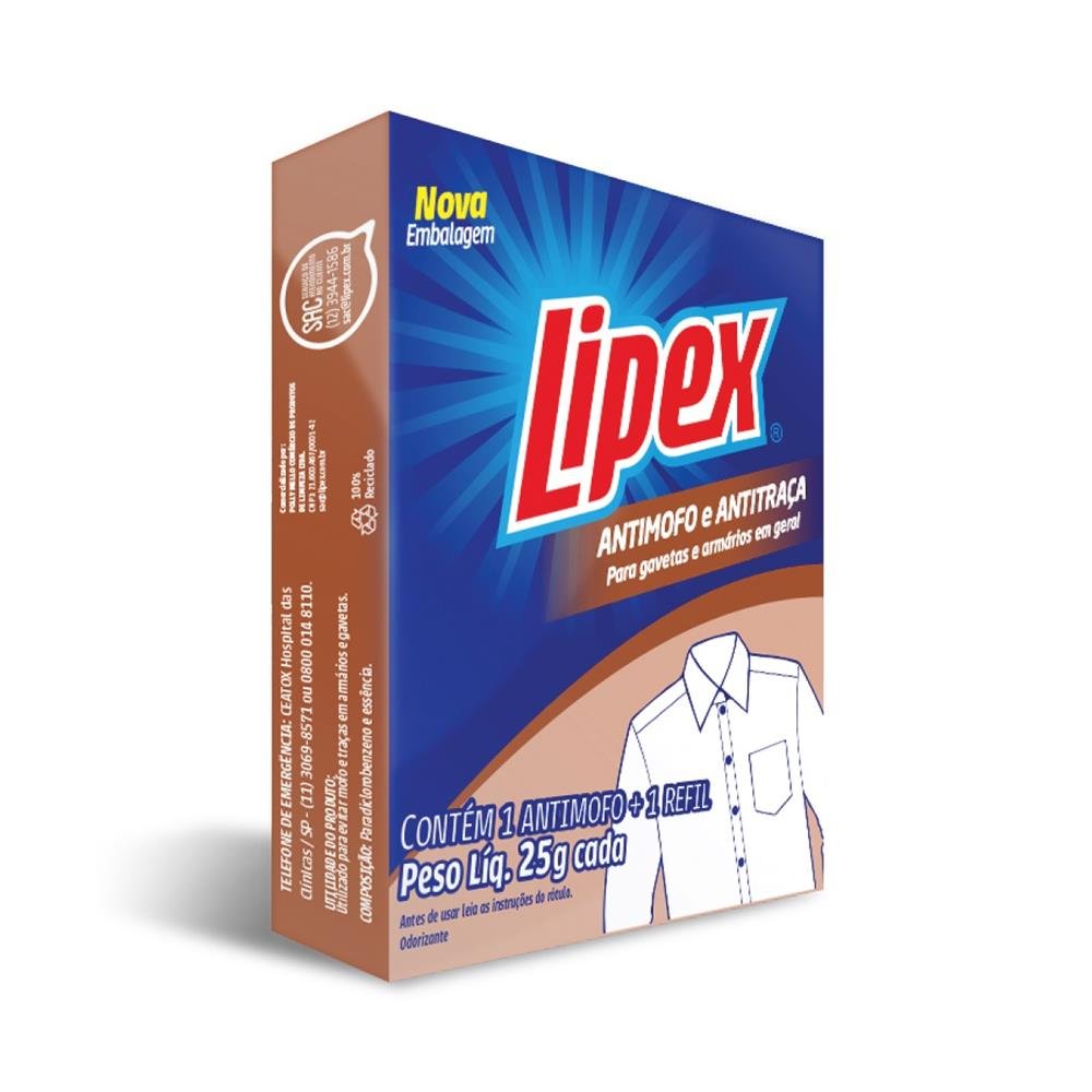 Antimofo e Antitraça LIPEX - Cartucho com 01 aparelho e 02 refil - 25gr