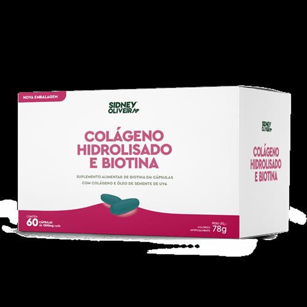 Colágeno Hidrolisado + Biotina + Óleo De Semente De Uva 60 Cápsulas Sidney Oliveira