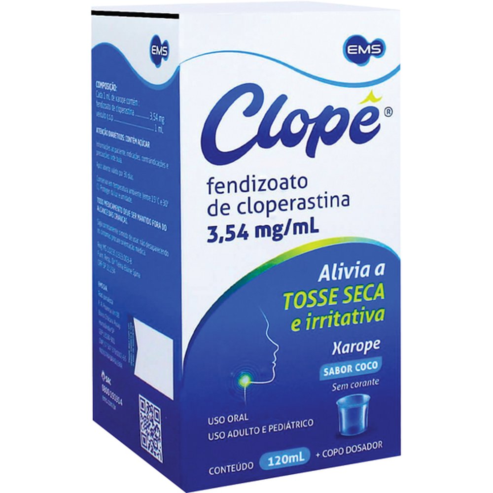 Clope -Cloperastina-3,54Mg-Ml Xarope 120Ml - EMS