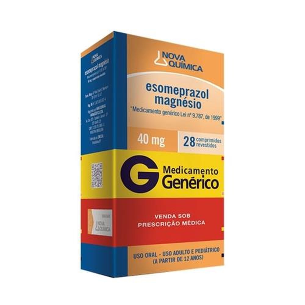 Esomeprazol Magnésico Tri-Hidratado 40mg, caixa com 28 comprimidos revestidos