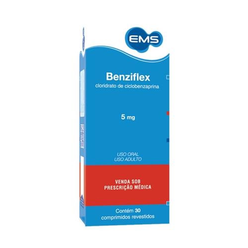 Benziflex 5mg, caixa com 30 comprimidos revestidos