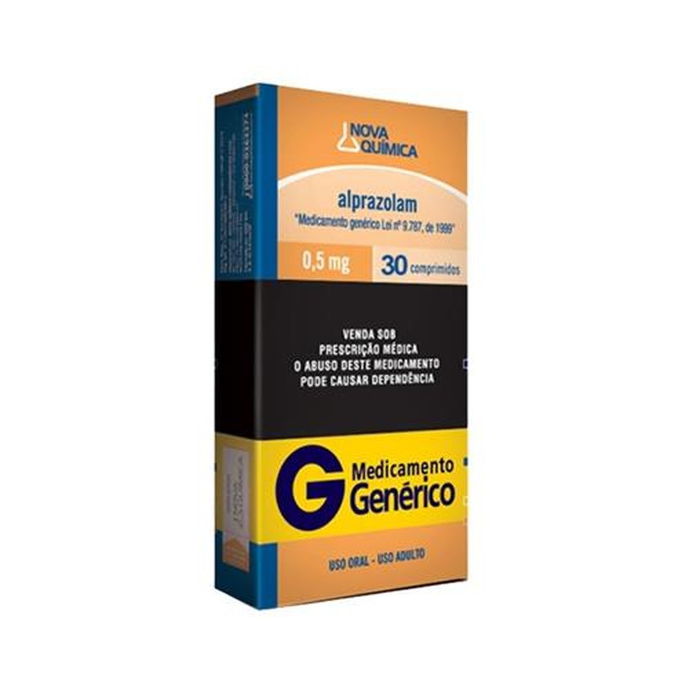 Alprazolam 0,5mg, caixa com 30 comprimidos
