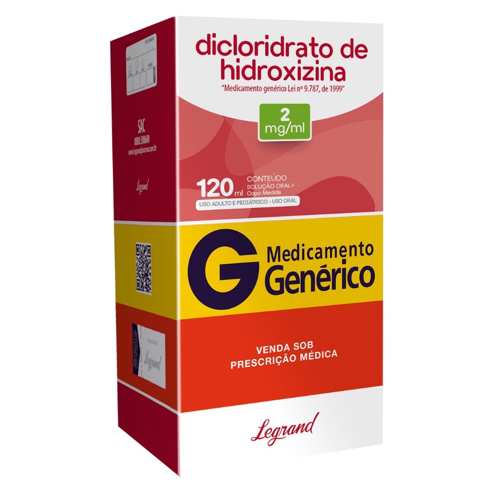 Dicloridrato De Hidroxizina Solucao Oral 120Ml-Legrand | Martins Atacado