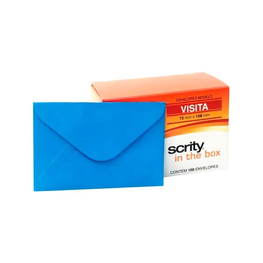 Envelope Scrity Visita 7,2 Cm X 10,8 Cm Azul Royal Grecia C/100