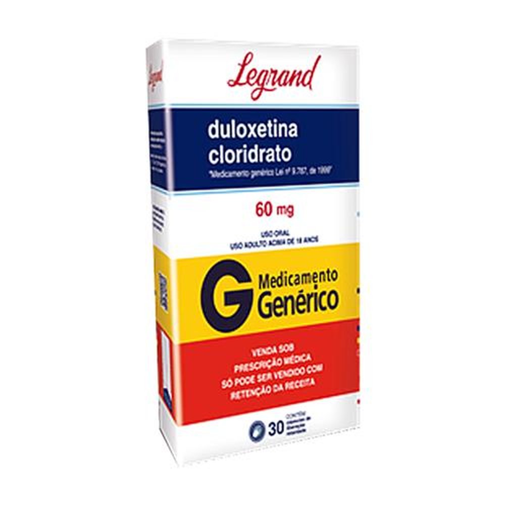 Cloridrato de Duloxetina 60mg, caixa com 30 cápsulas gelatinosas de liberação retardada