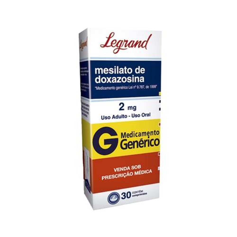 Mesilato de Doxazosina 2mg, caixa com 30 comprimidos