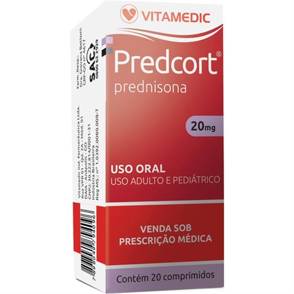 Predcort 20Mg Com 20 Comprimido - VITAMEDIC