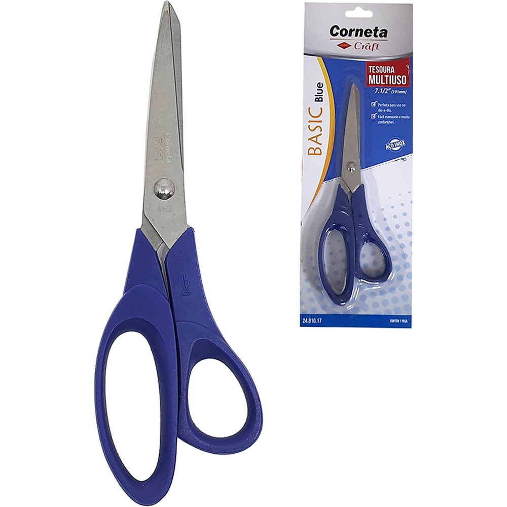 Tesoura Basic Blue Multiuso 7