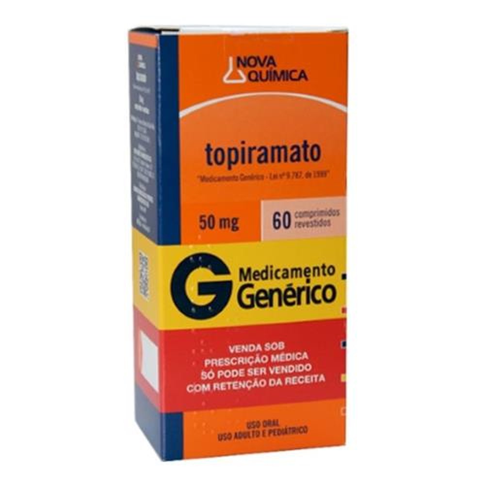 Topiramato (C1) 50Mg Com 60 Comprimidos Nova Quimica