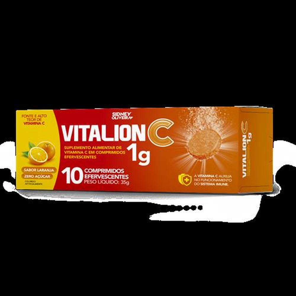 Vitamina C 1G Vitalion C 10 Comprimidos Efervescentes Sem Açúcar Sidney Oliveira