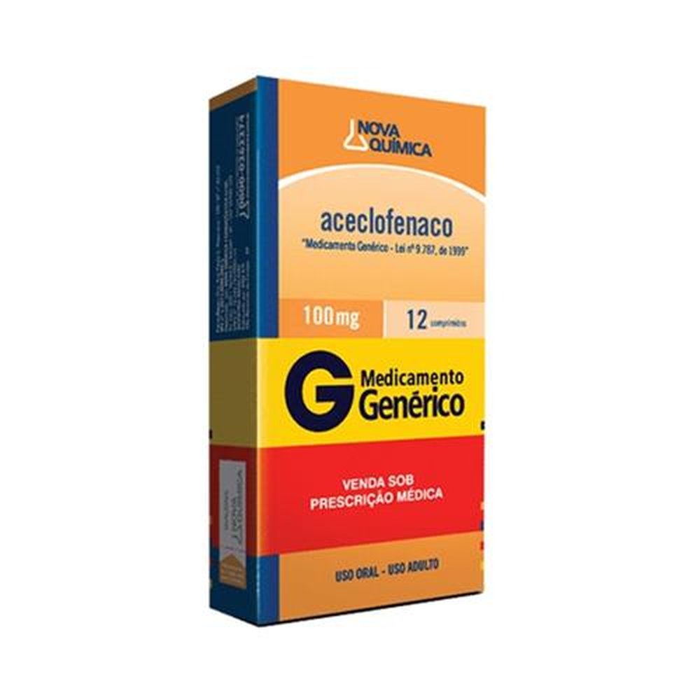 Aceclofenaco 100Mg Com 12 Comprimidos-Nova Quimica